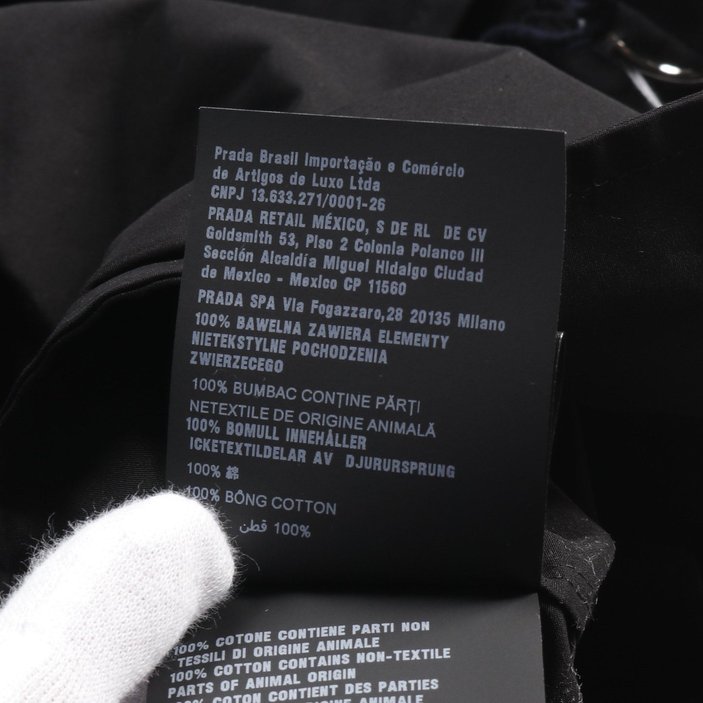 シングルブレスト マルチポケット シャツジャケット シャツ コットン ブラック プラダ トップス PRADA