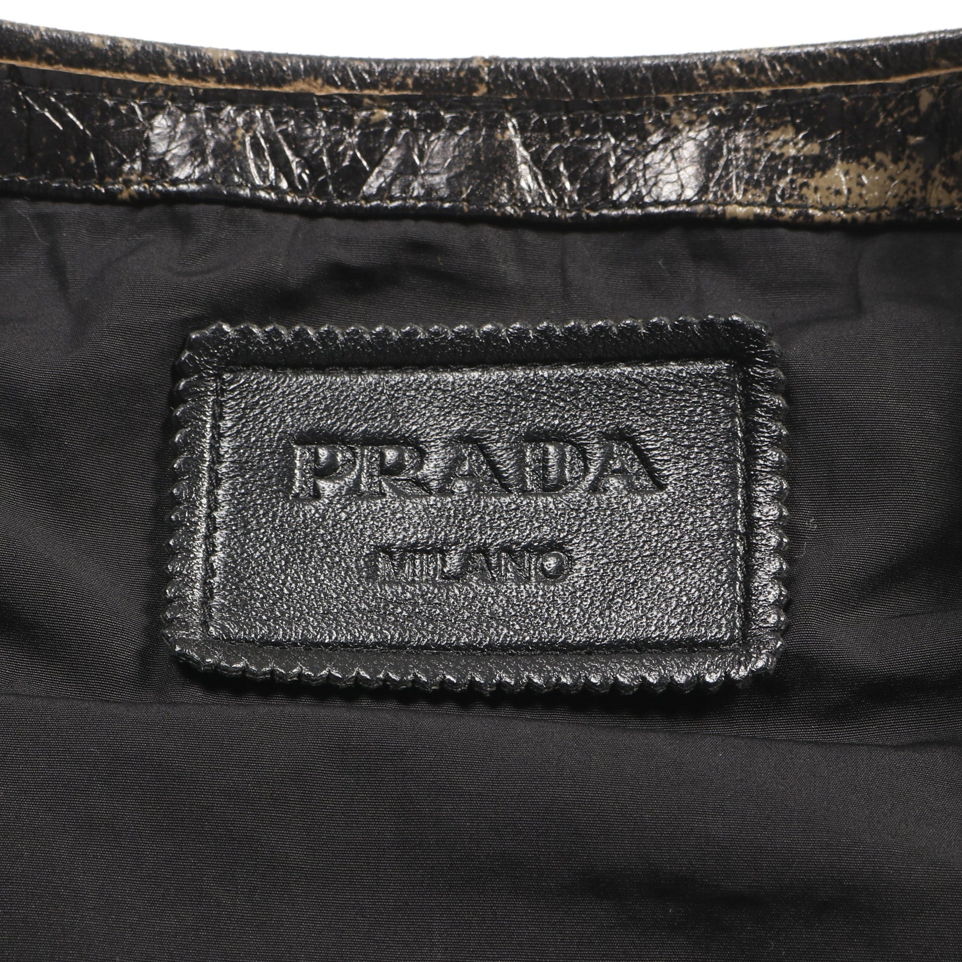 CARPA OLD ヴィンテージ加工 レザージレ ベスト ゴートスキン ブラック プラダ アウター PRADA