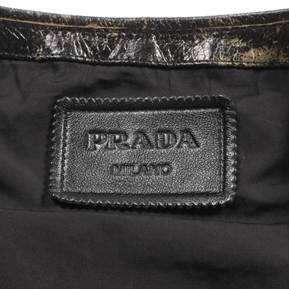CARPA OLD ヴィンテージ加工 レザージレ ベスト ゴートスキン ブラック プラダ アウター PRADA