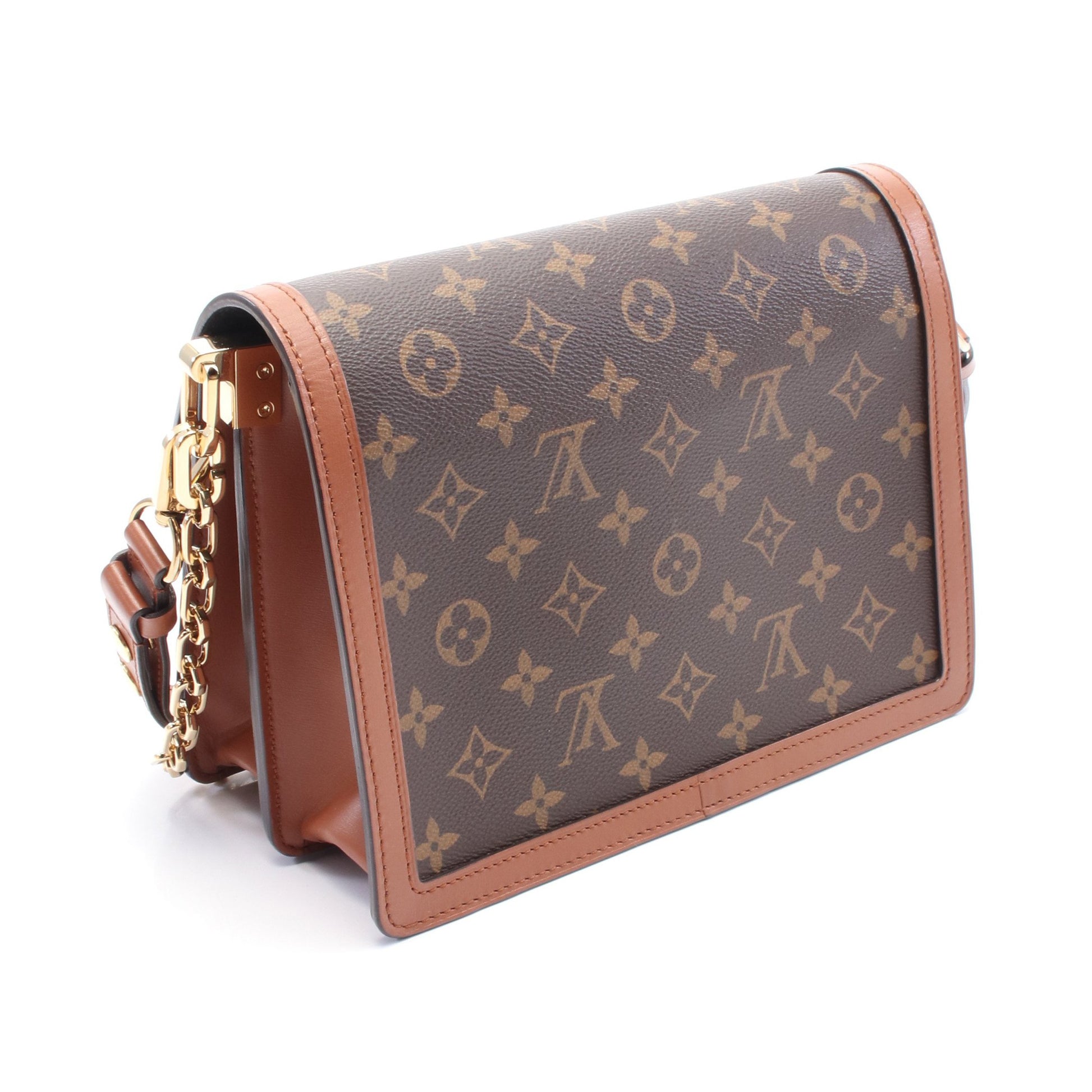 ドーフィーヌMM モノグラムリバース チェーンショルダーバッグ PVC レザー ブラウン 2WAY ルイヴィトン バッグ LOUIS VUITTON