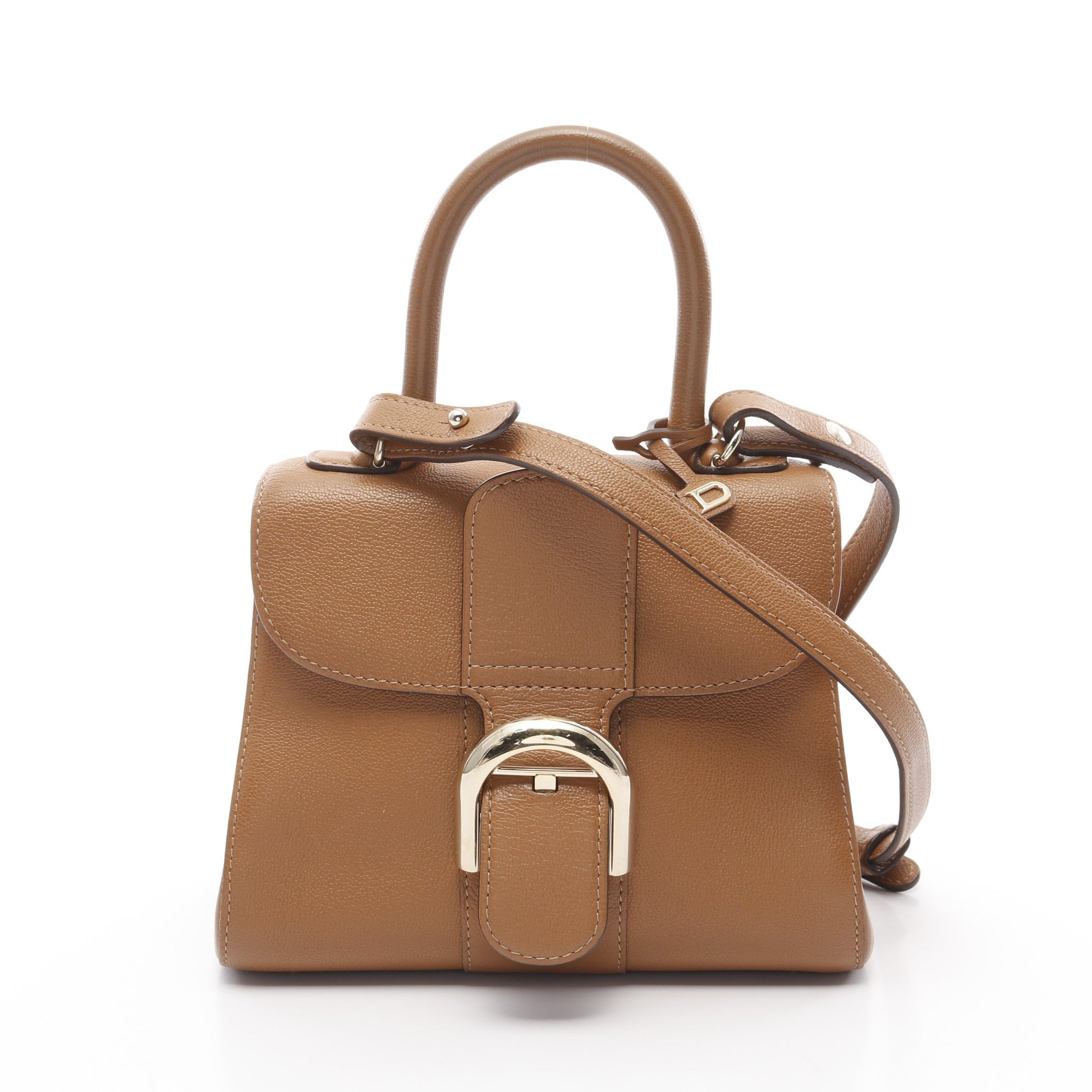 ブリヨン ミニ ハンドバッグ レザー ブラウン 2WAY デルヴォー バッグ DELVAUX