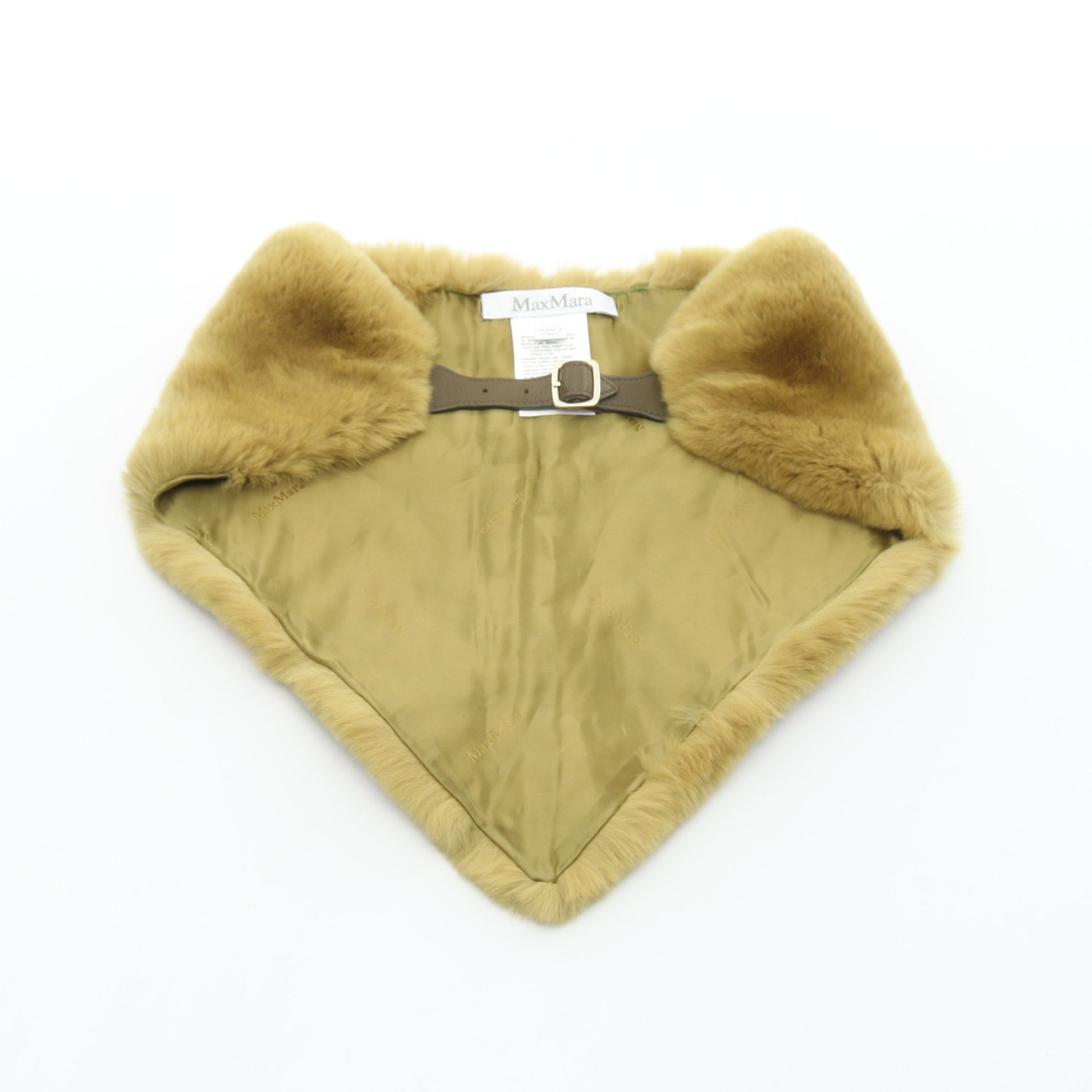 ティペット マフラー ラビットファー イエローグリーン ベルト付き  