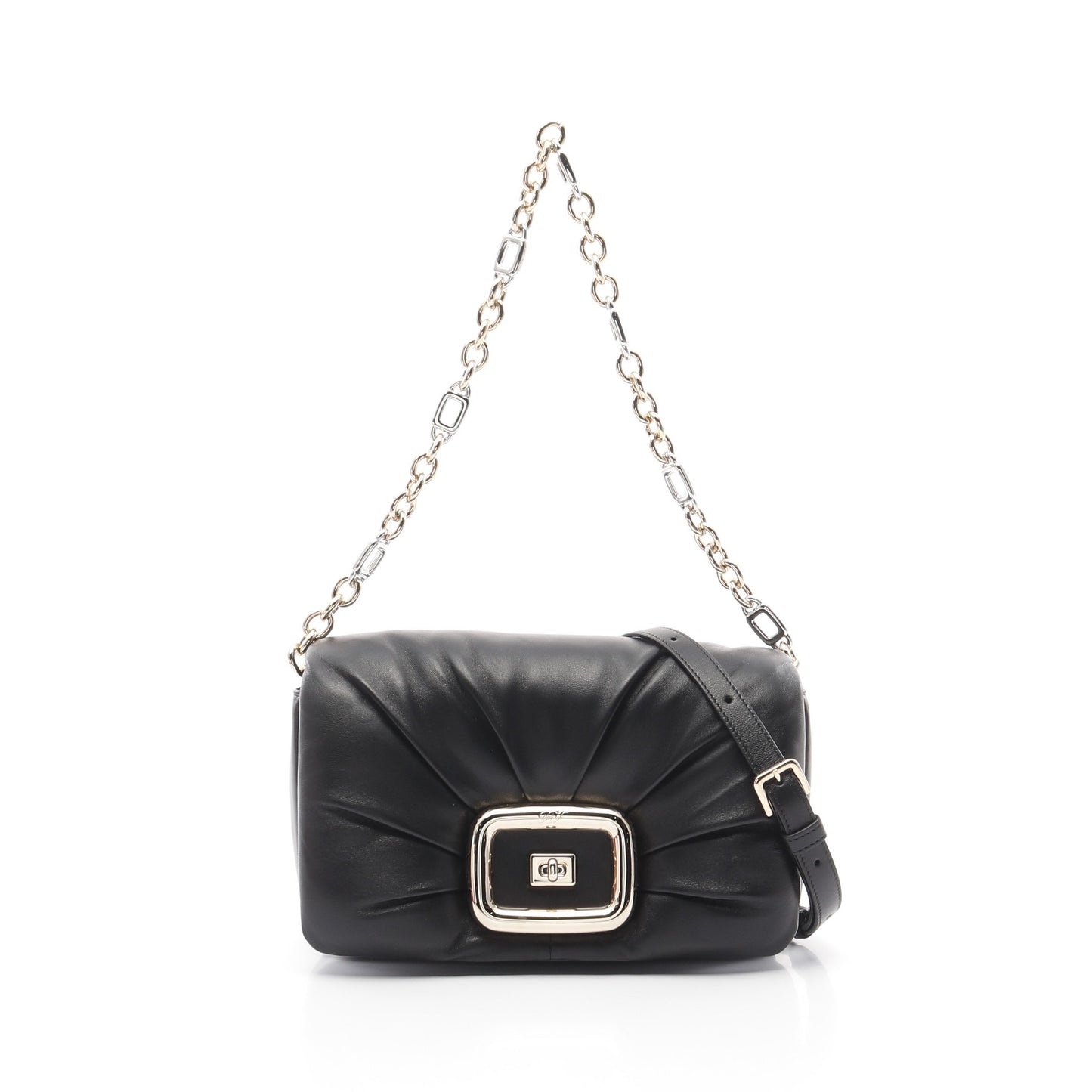 ヴィヴショック ショルダーバッグ レザー ブラック 2WAY ロジェヴィヴィエ バッグ Roger Vivier