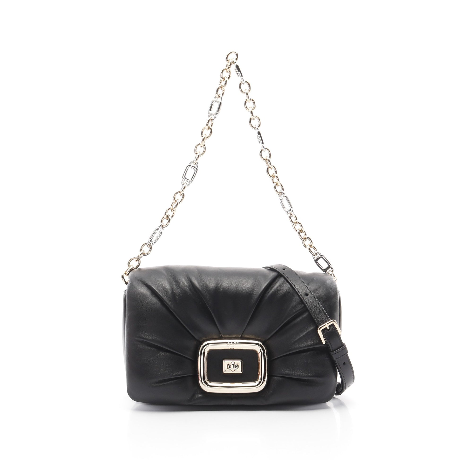 ヴィヴショック ショルダーバッグ レザー ブラック 2WAY ロジェヴィヴィエ バッグ Roger Vivier