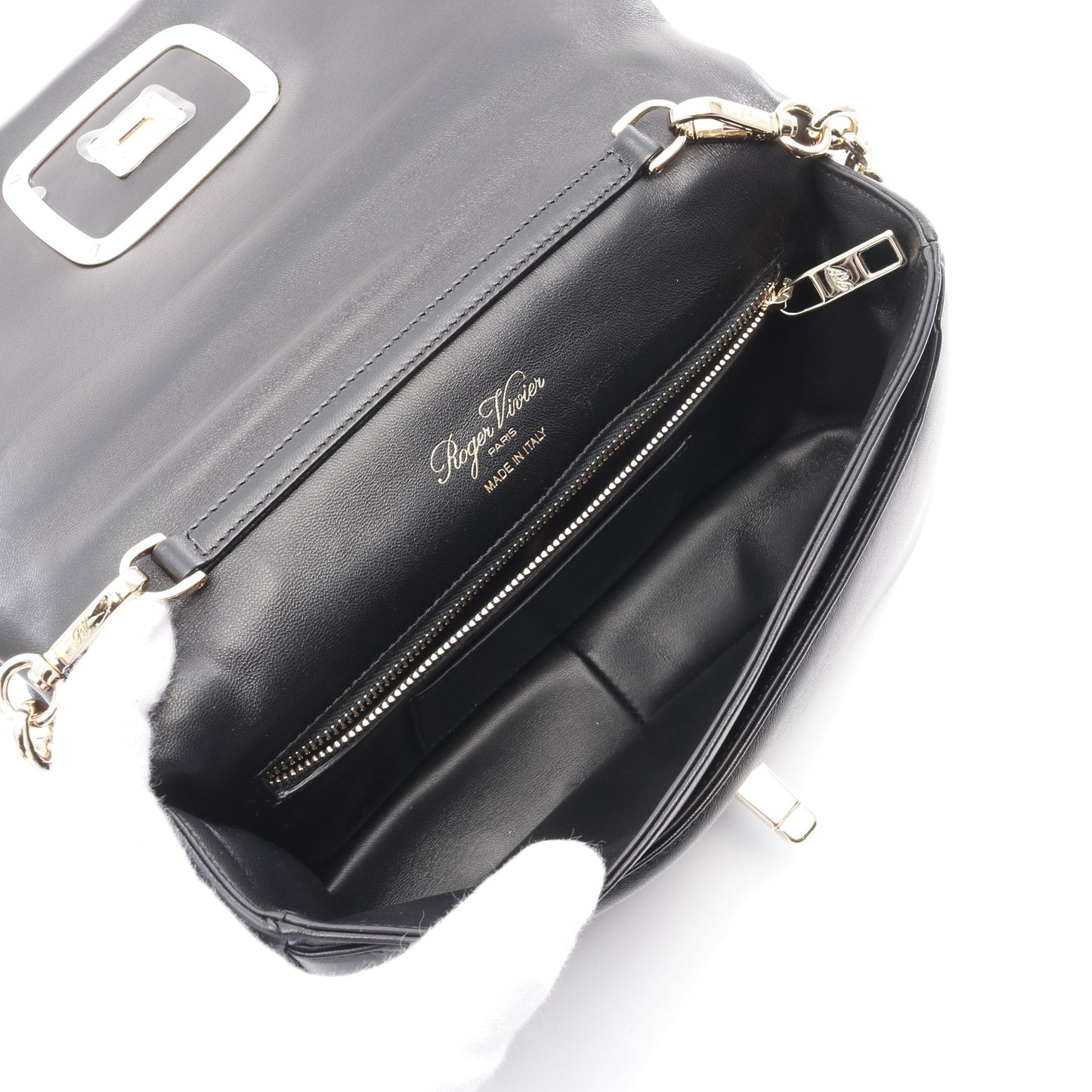 ヴィヴショック ショルダーバッグ レザー ブラック 2WAY ロジェヴィヴィエ バッグ Roger Vivier