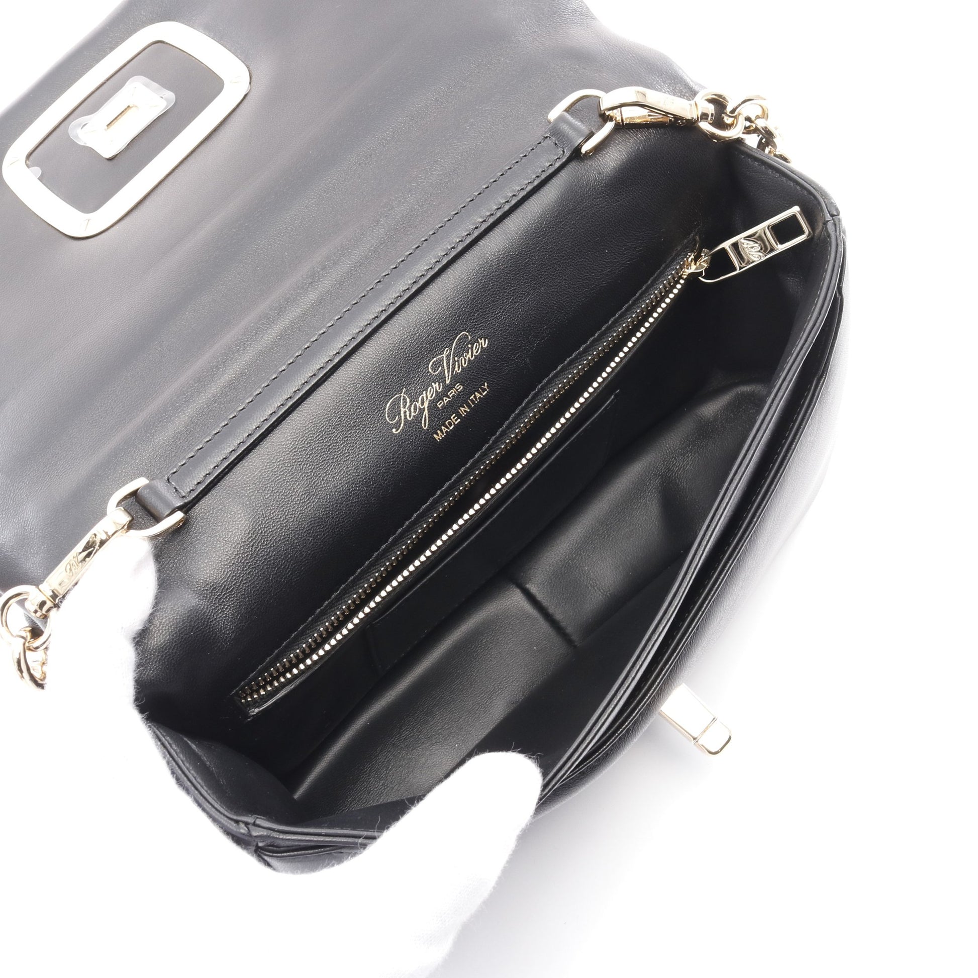ヴィヴショック ショルダーバッグ レザー ブラック 2WAY ロジェヴィヴィエ バッグ Roger Vivier