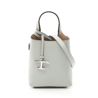 マイクロ ハンドバッグ レザー ライトブルー 2WAY トッズ バッグ TOD'S