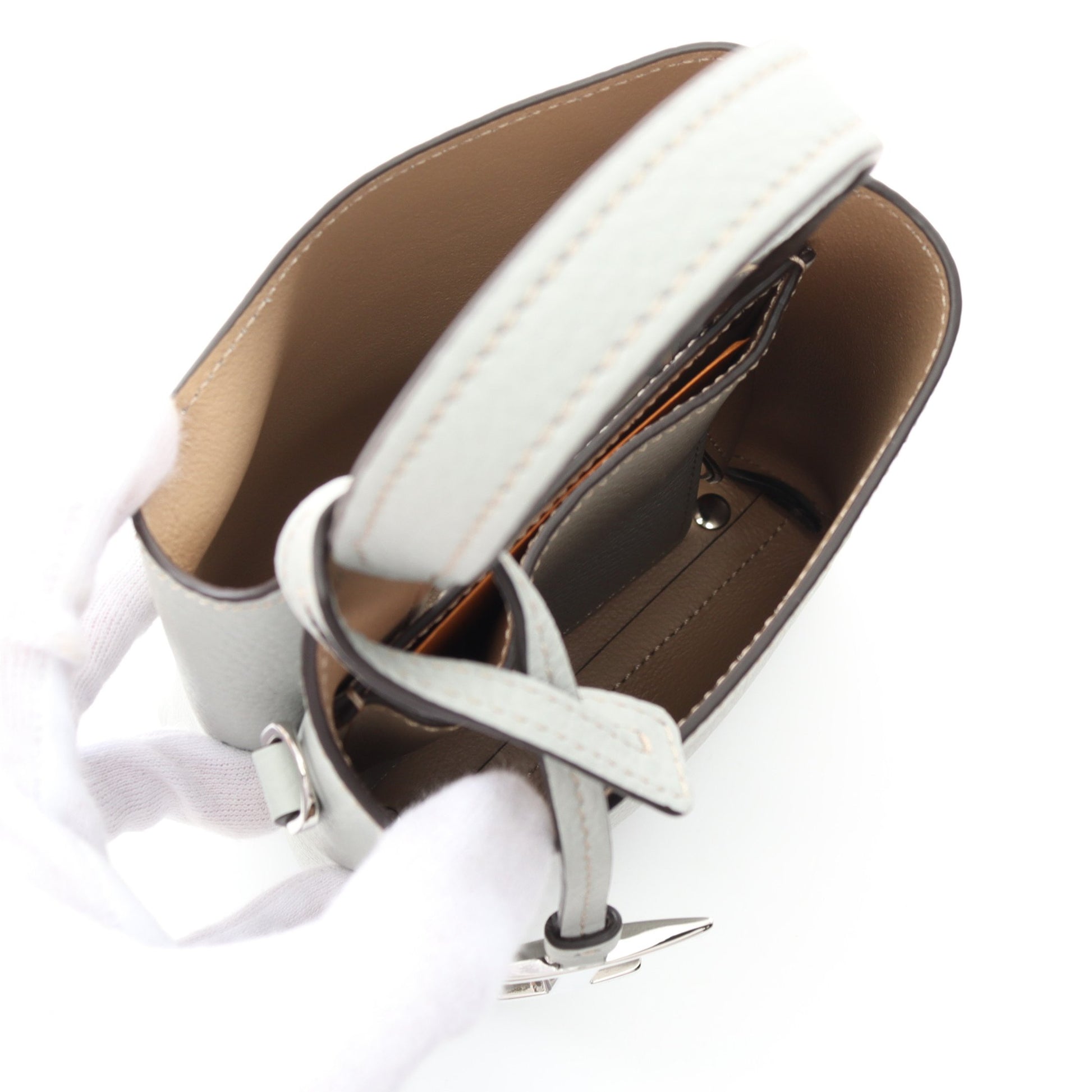 マイクロ ハンドバッグ レザー ライトブルー 2WAY トッズ バッグ TOD'S