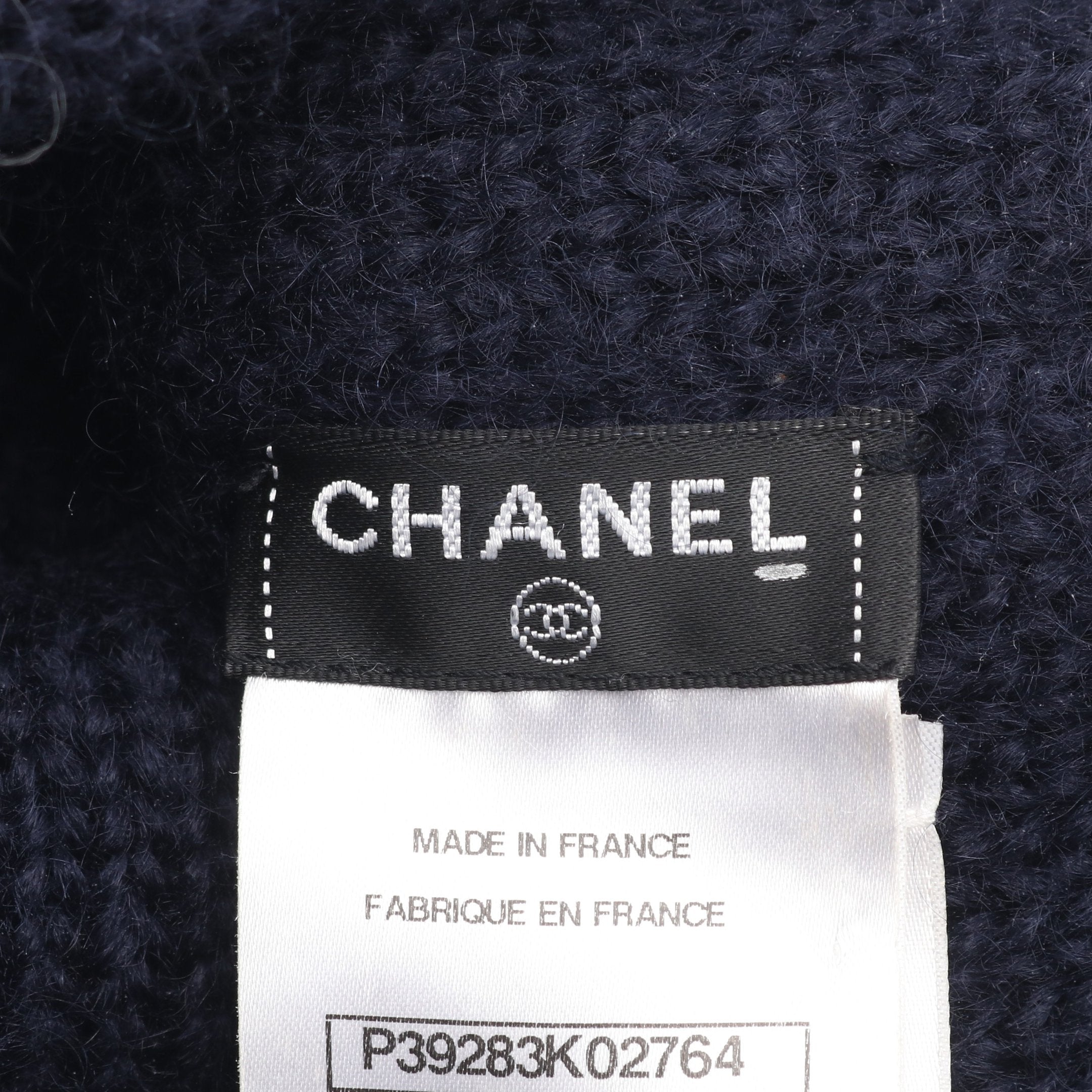 ココマークボタン ニットキャップ ビーニー ウール モヘヤ ネイビー