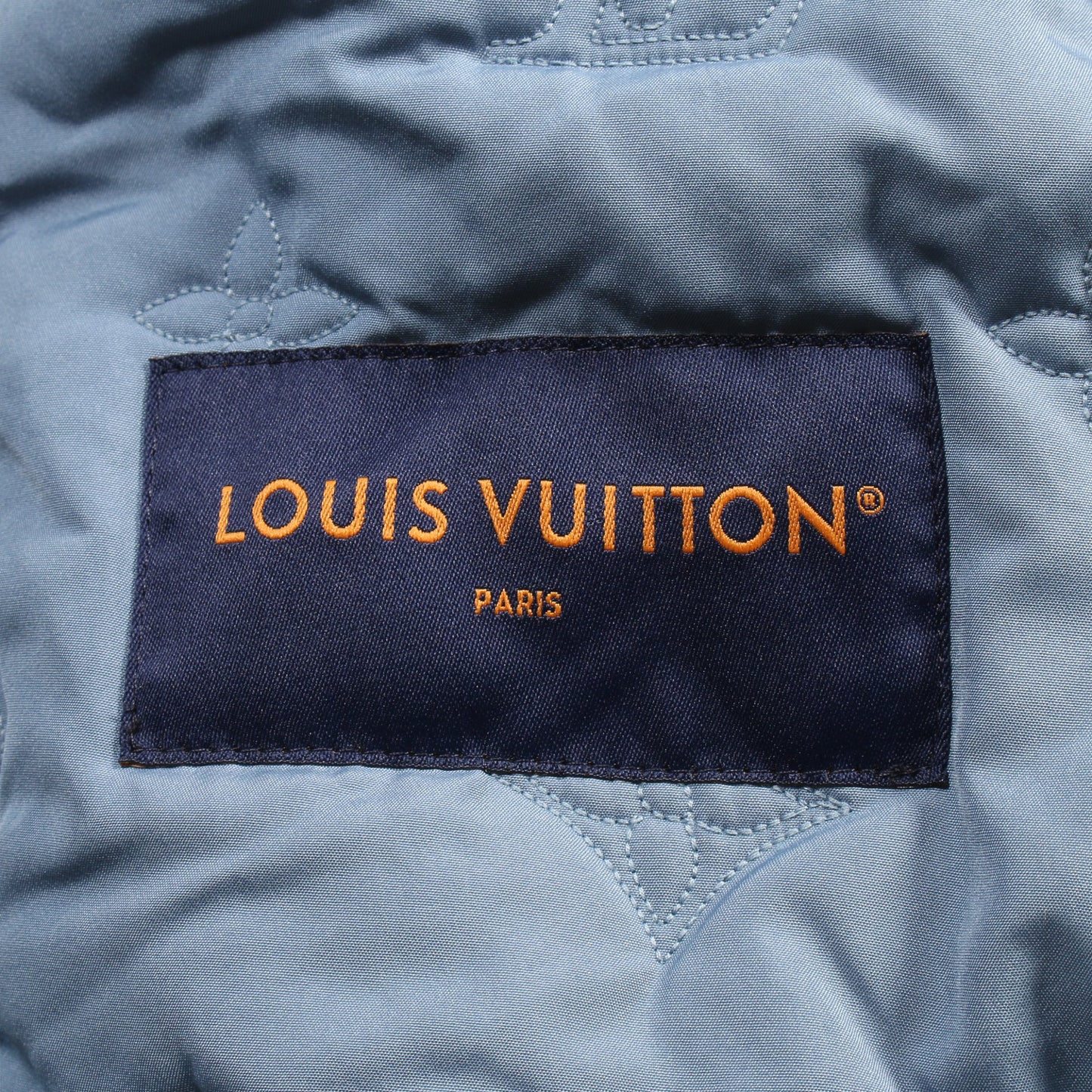 クロップド フーデッド ボンバー ジップアップ ジャケット レーヨン ブルーグレー ホワイト ルイヴィトン アウター LOUIS VUITTON