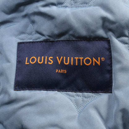 クロップド フーデッド ボンバー ジップアップ ジャケット レーヨン ブルーグレー ホワイト ルイヴィトン アウター LOUIS VUITTON