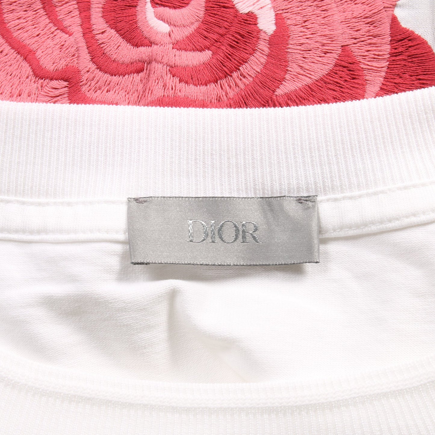 JARDIN Tシャツ ローズプリント コットン ホワイト クリスチャンディオール トップス Christian Dior