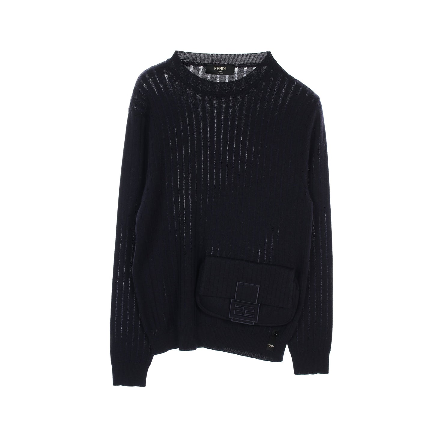 FFロゴ ニット バケットポケット付き ウール ダークネイビー フェンディ トップス FENDI