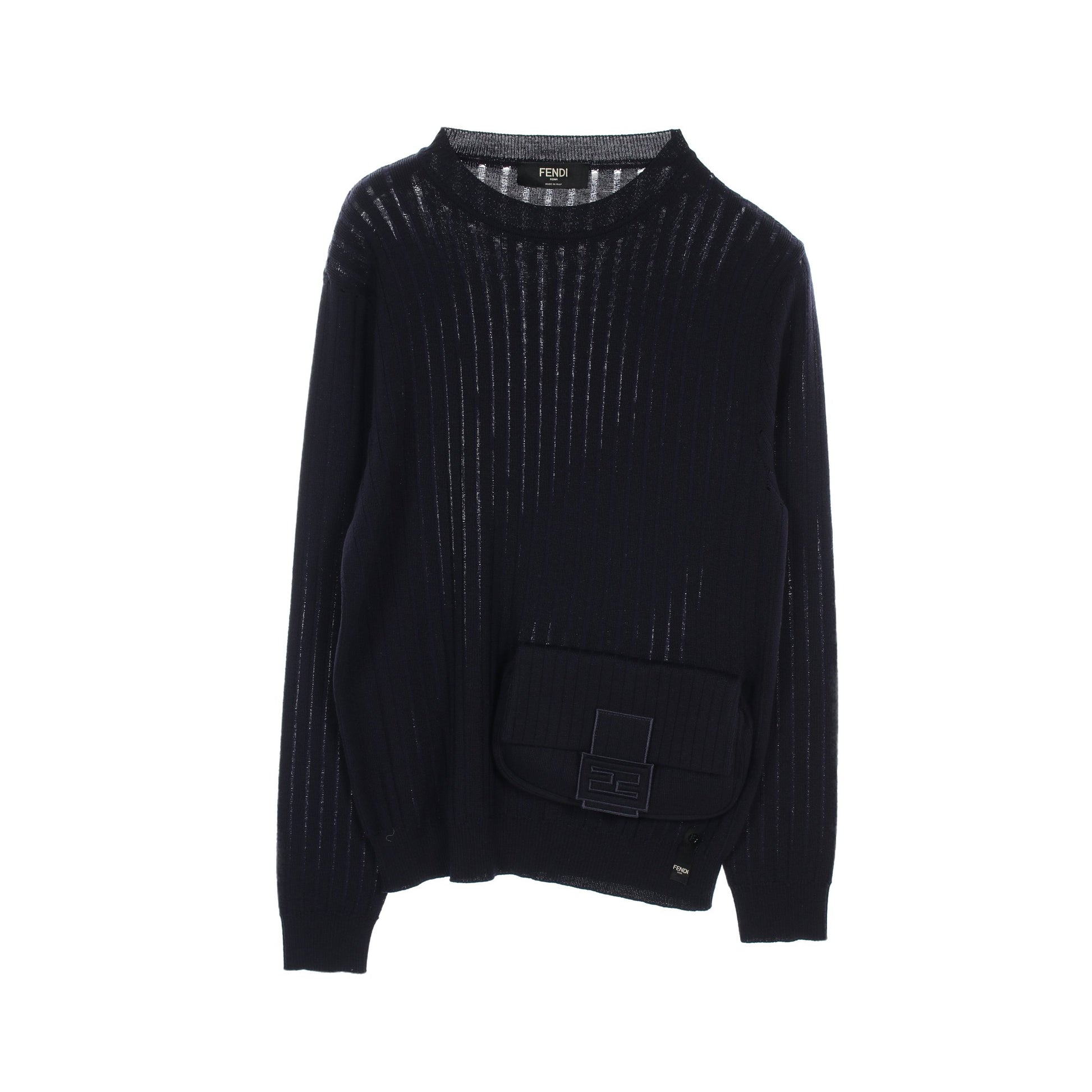 FFロゴ ニット バケットポケット付き ウール ダークネイビー フェンディ トップス FENDI