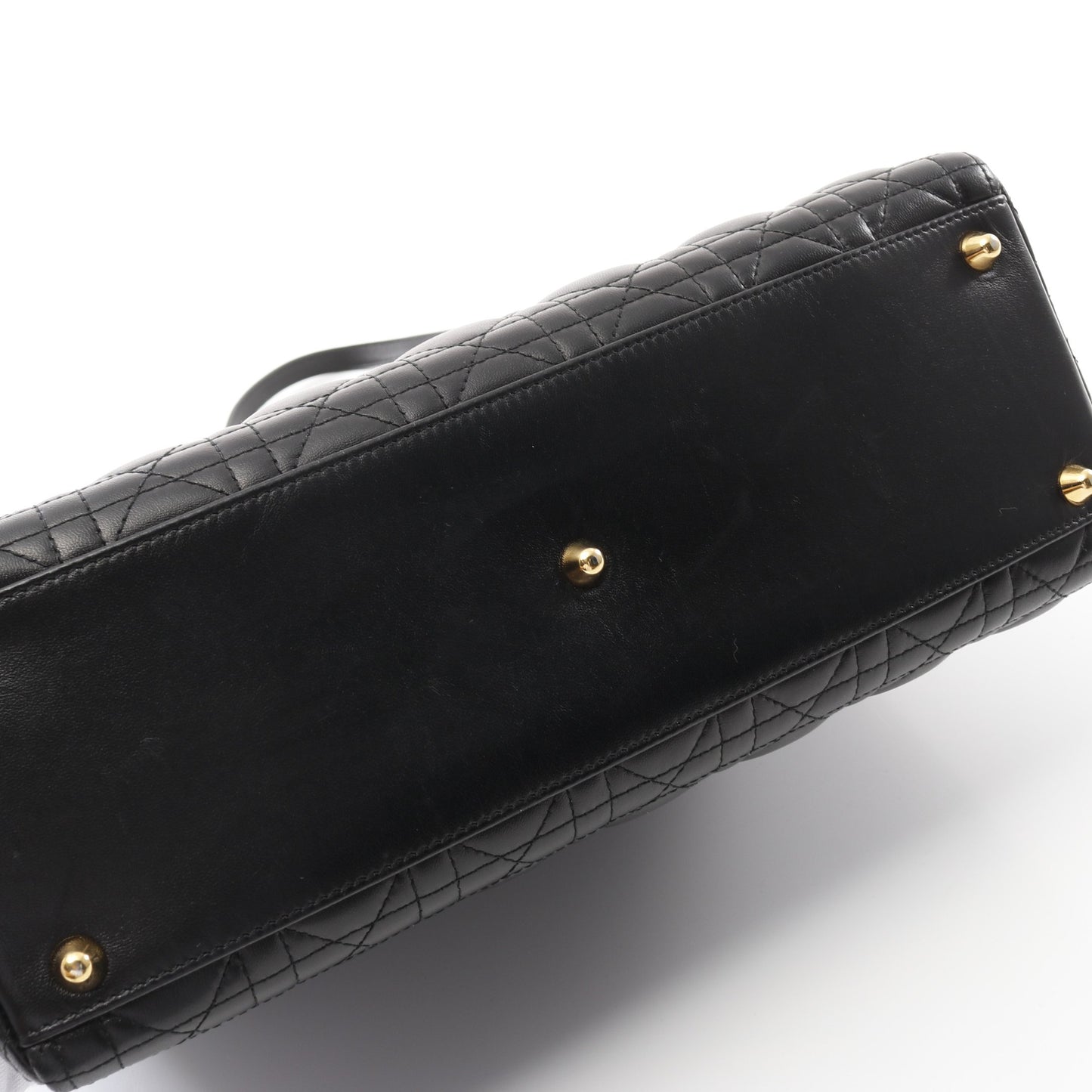 レディディオール ラージ カナージュ ハンドバッグ レザー ブラック 2WAY クリスチャンディオール バッグ Christian Dior