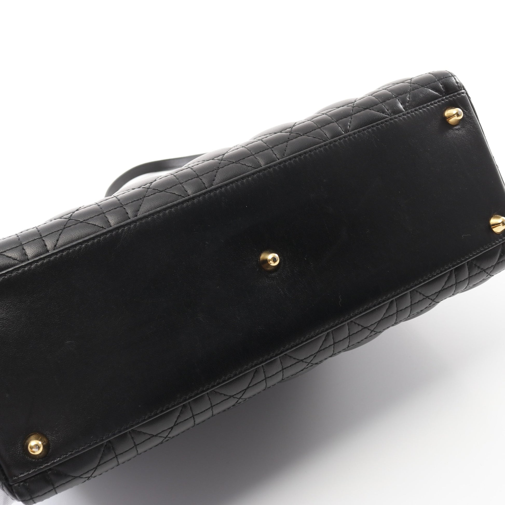 レディディオール ラージ カナージュ ハンドバッグ レザー ブラック 2WAY クリスチャンディオール バッグ Christian Dior