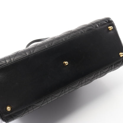 レディディオール ラージ カナージュ ハンドバッグ レザー ブラック 2WAY クリスチャンディオール バッグ Christian Dior