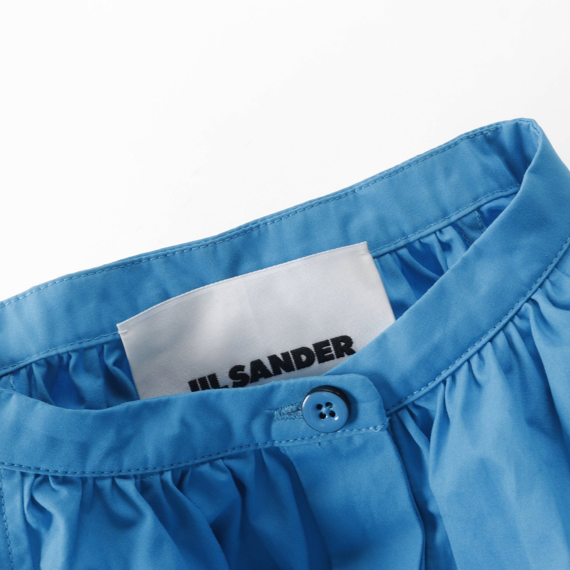 ブラウス バルーンスリーブ コットン ブルー ジルサンダー トップス JIL SANDER