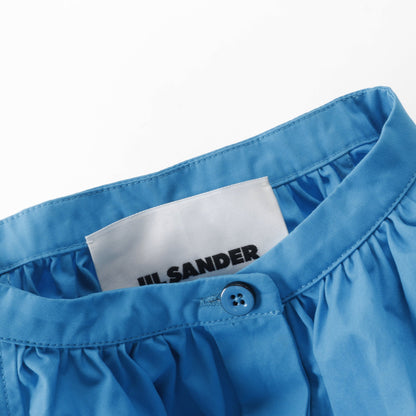 ブラウス バルーンスリーブ コットン ブルー ジルサンダー トップス JIL SANDER