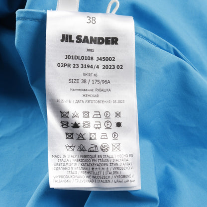 ブラウス バルーンスリーブ コットン ブルー ジルサンダー トップス JIL SANDER