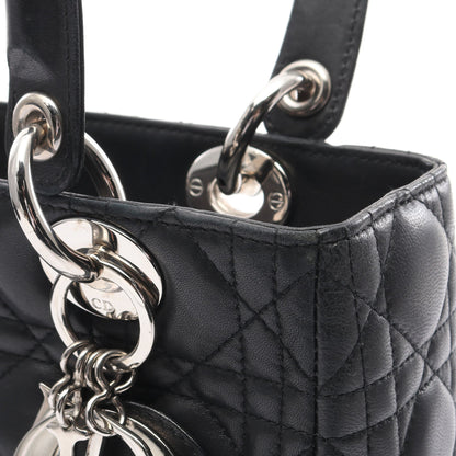 LADY DIOR レディディオール カナージュ ハンドバッグ レザー ブラック 2WAY クリスチャンディオール バッグ Christian Dior