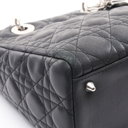LADY DIOR レディディオール カナージュ ハンドバッグ レザー ブラック 2WAY クリスチャンディオール バッグ Christian Dior