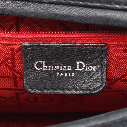 LADY DIOR レディディオール カナージュ ハンドバッグ レザー ブラック 2WAY クリスチャンディオール バッグ Christian Dior