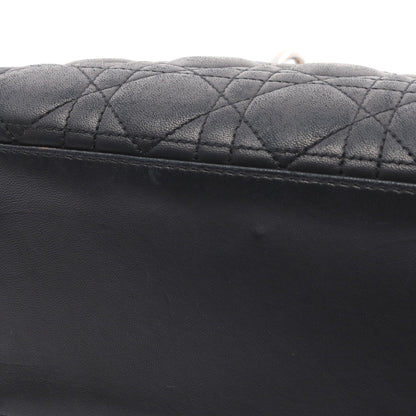 LADY DIOR レディディオール カナージュ ハンドバッグ レザー ブラック 2WAY クリスチャンディオール バッグ Christian Dior