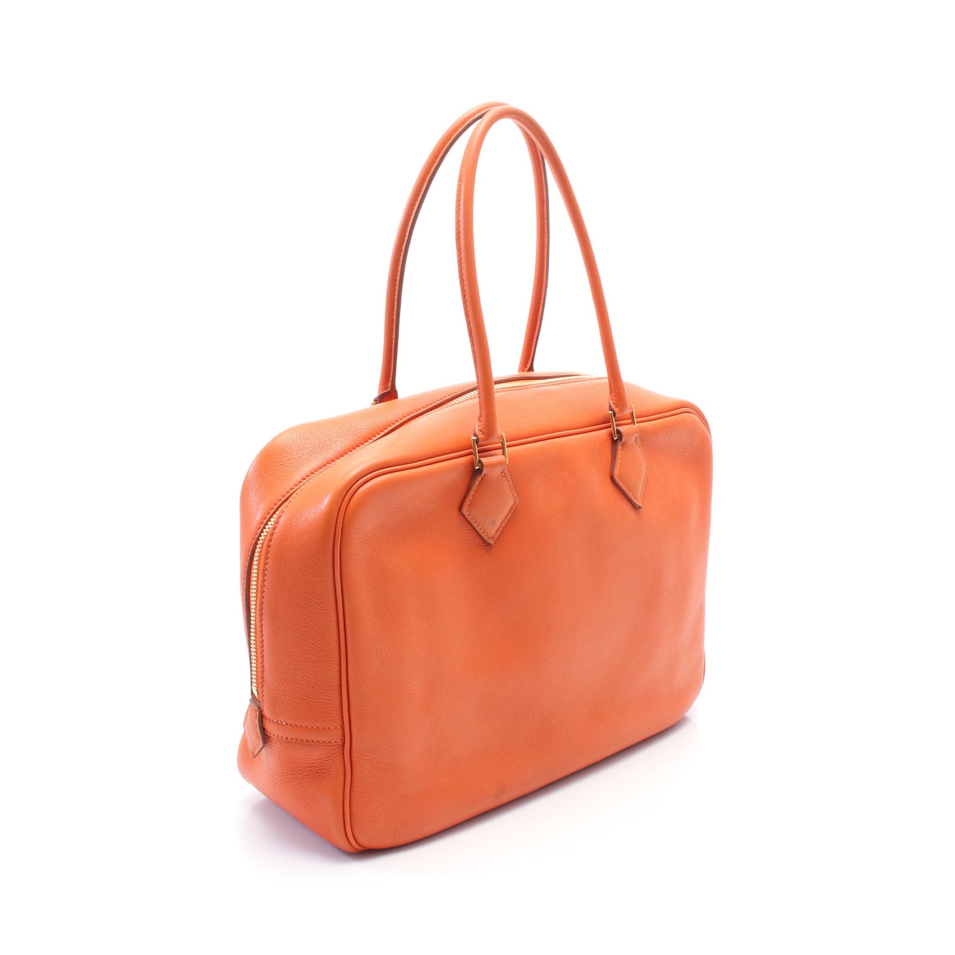 プリュム32 ハンドバッグ ヴォーマダム オレンジ ゴールド金具 □B刻印 エルメス バッグ HERMES