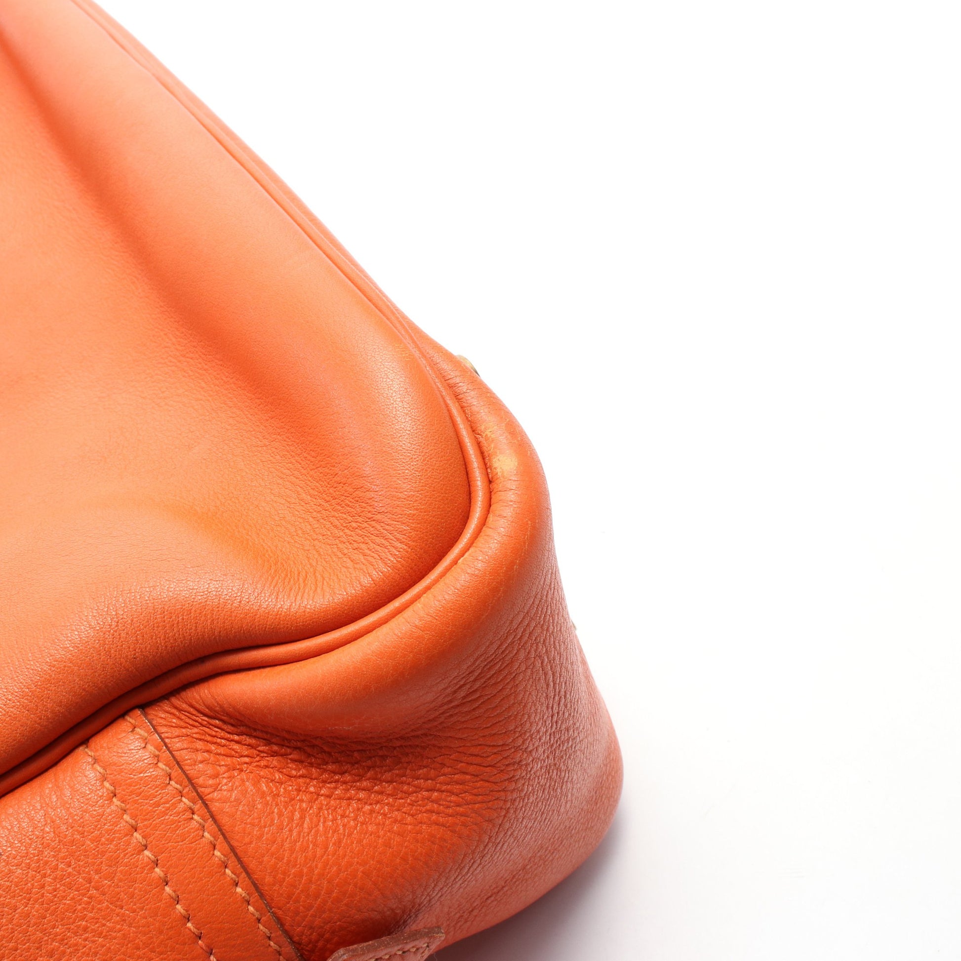 プリュム32 ハンドバッグ ヴォーマダム オレンジ ゴールド金具 □B刻印 エルメス バッグ HERMES