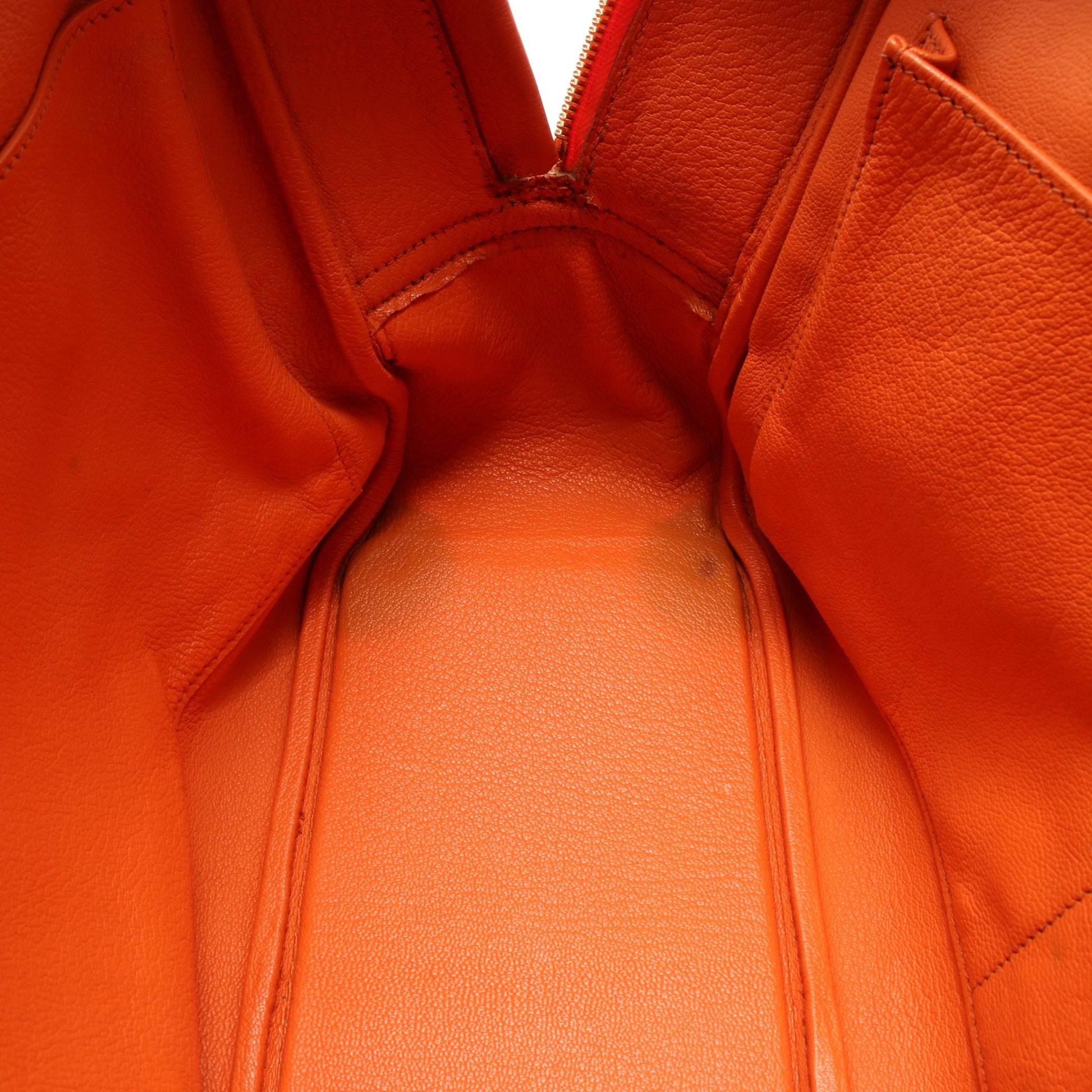 プリュム32 ハンドバッグ ヴォーマダム オレンジ ゴールド金具 □B刻印 エルメス バッグ HERMES
