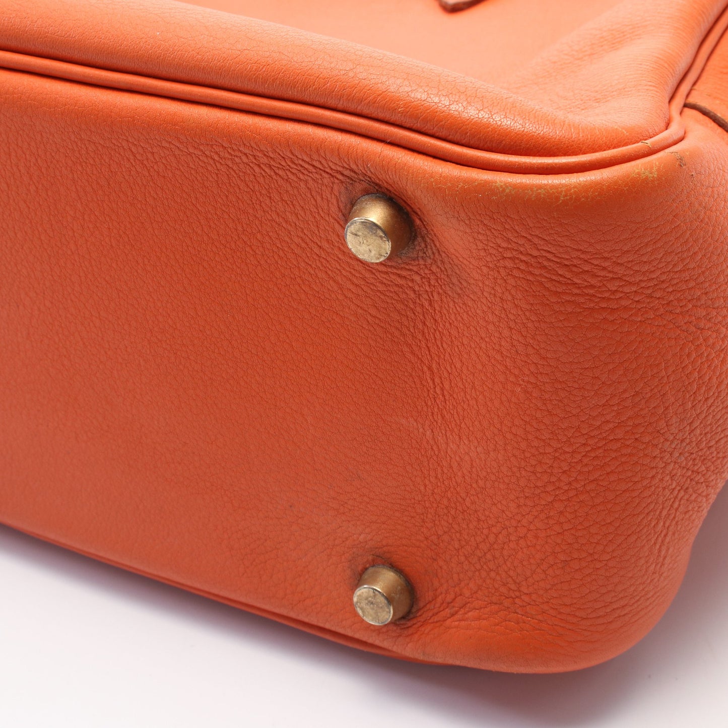 プリュム32 ハンドバッグ ヴォーマダム オレンジ ゴールド金具 □B刻印 エルメス バッグ HERMES