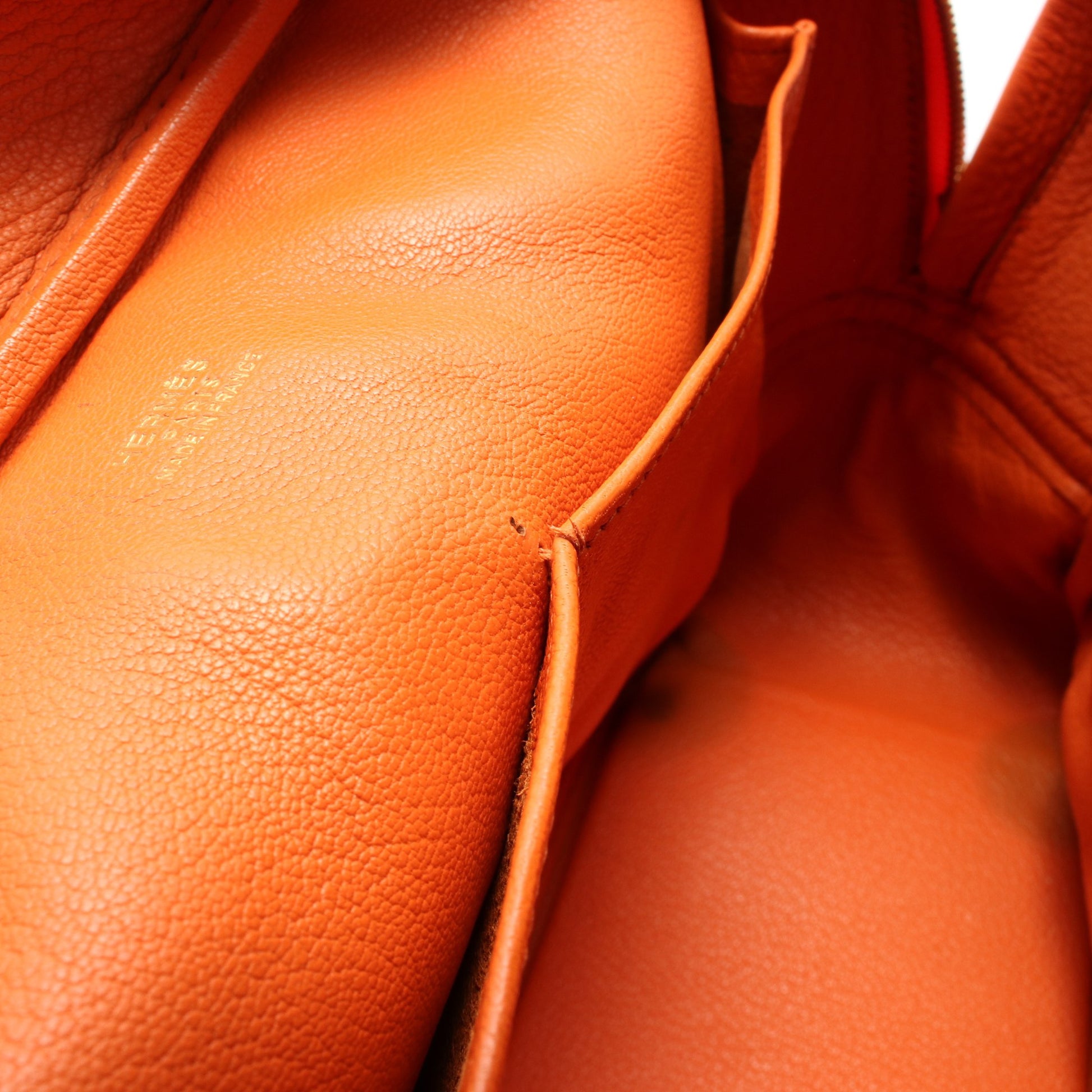 プリュム32 ハンドバッグ ヴォーマダム オレンジ ゴールド金具 □B刻印 エルメス バッグ HERMES