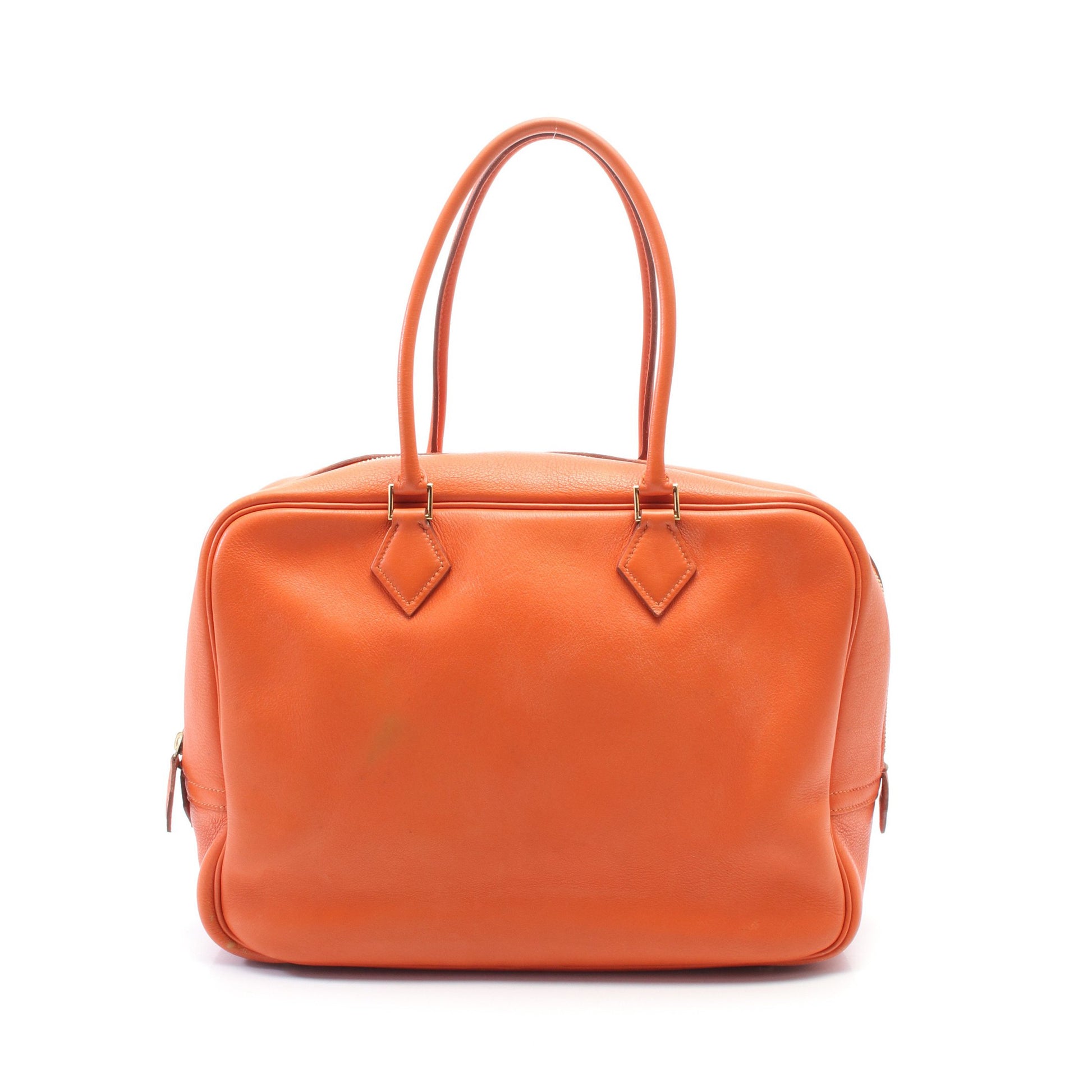 プリュム32 ハンドバッグ ヴォーマダム オレンジ ゴールド金具 □B刻印 エルメス バッグ HERMES