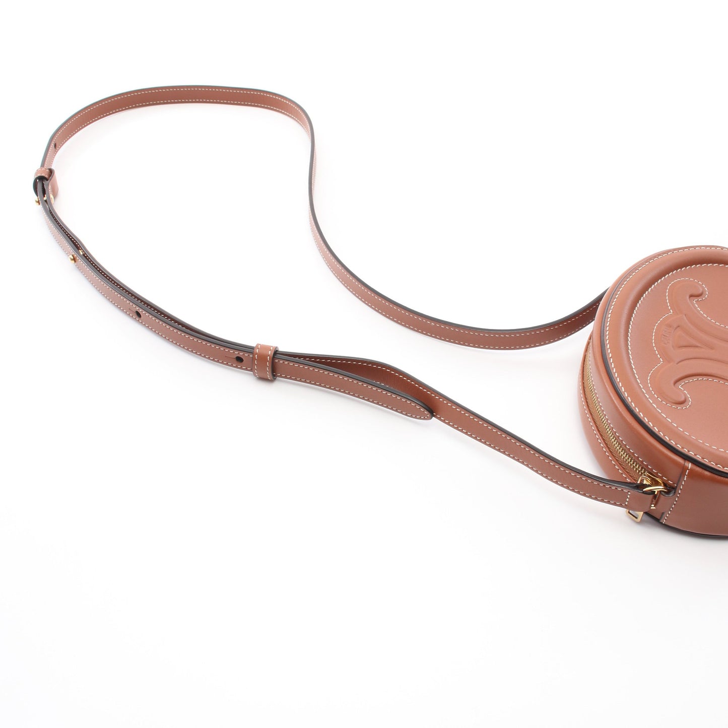 オーバルパース キュイル トリオンフ ショルダーバッグ レザー ブラウン セリーヌ バッグ CELINE