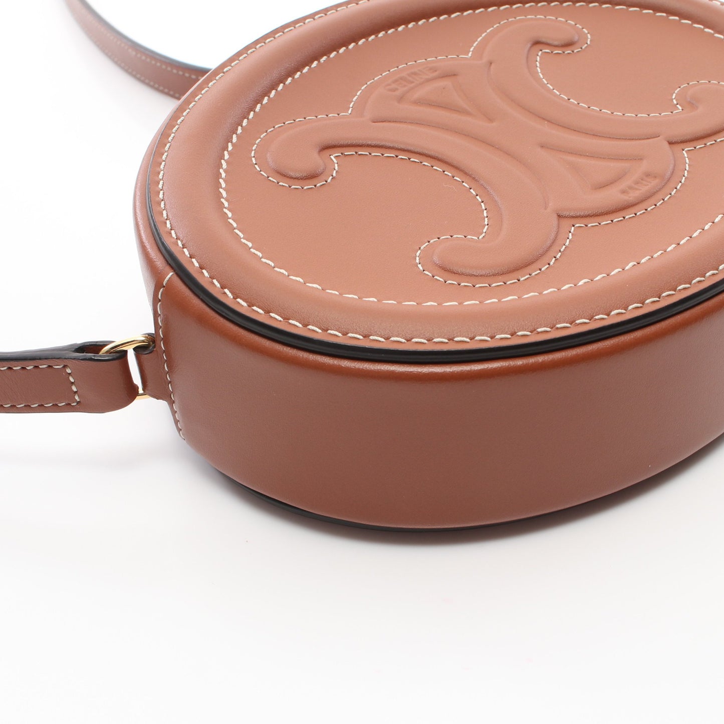 オーバルパース キュイル トリオンフ ショルダーバッグ レザー ブラウン セリーヌ バッグ CELINE
