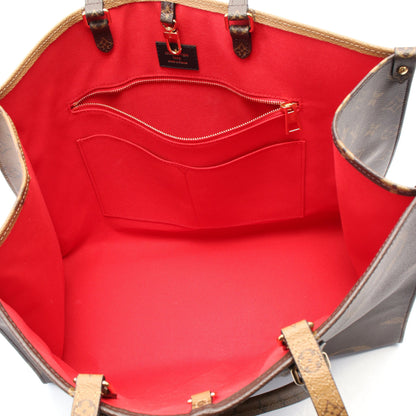 オンザゴーGM モノグラムジャイアント リバース ショルダーバッグ トートバッグ PVC ブラウン ベージュ ルイヴィトン バッグ LOUIS VUITTON