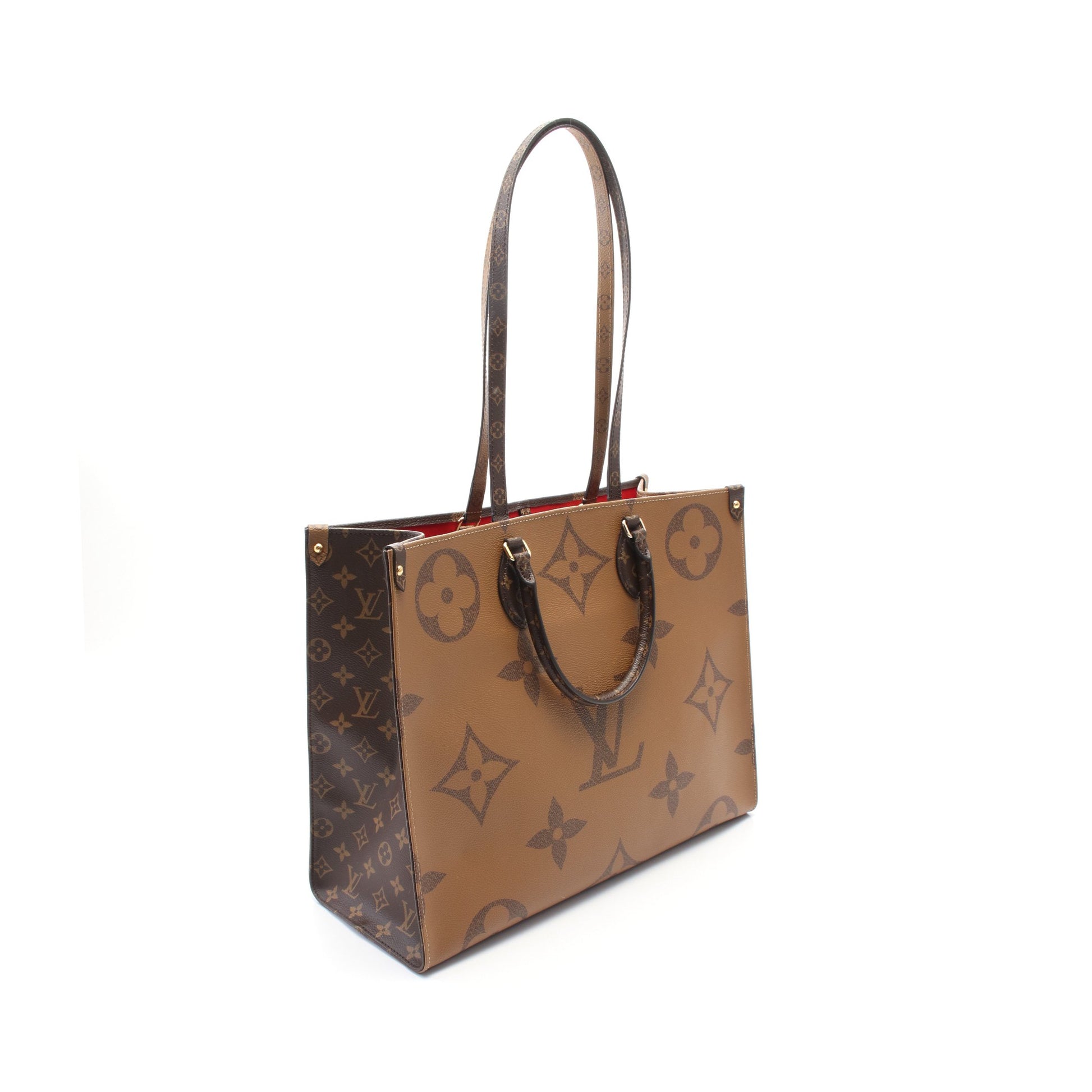 オンザゴーGM モノグラムジャイアント リバース ショルダーバッグ トートバッグ PVC ブラウン ベージュ ルイヴィトン バッグ LOUIS VUITTON