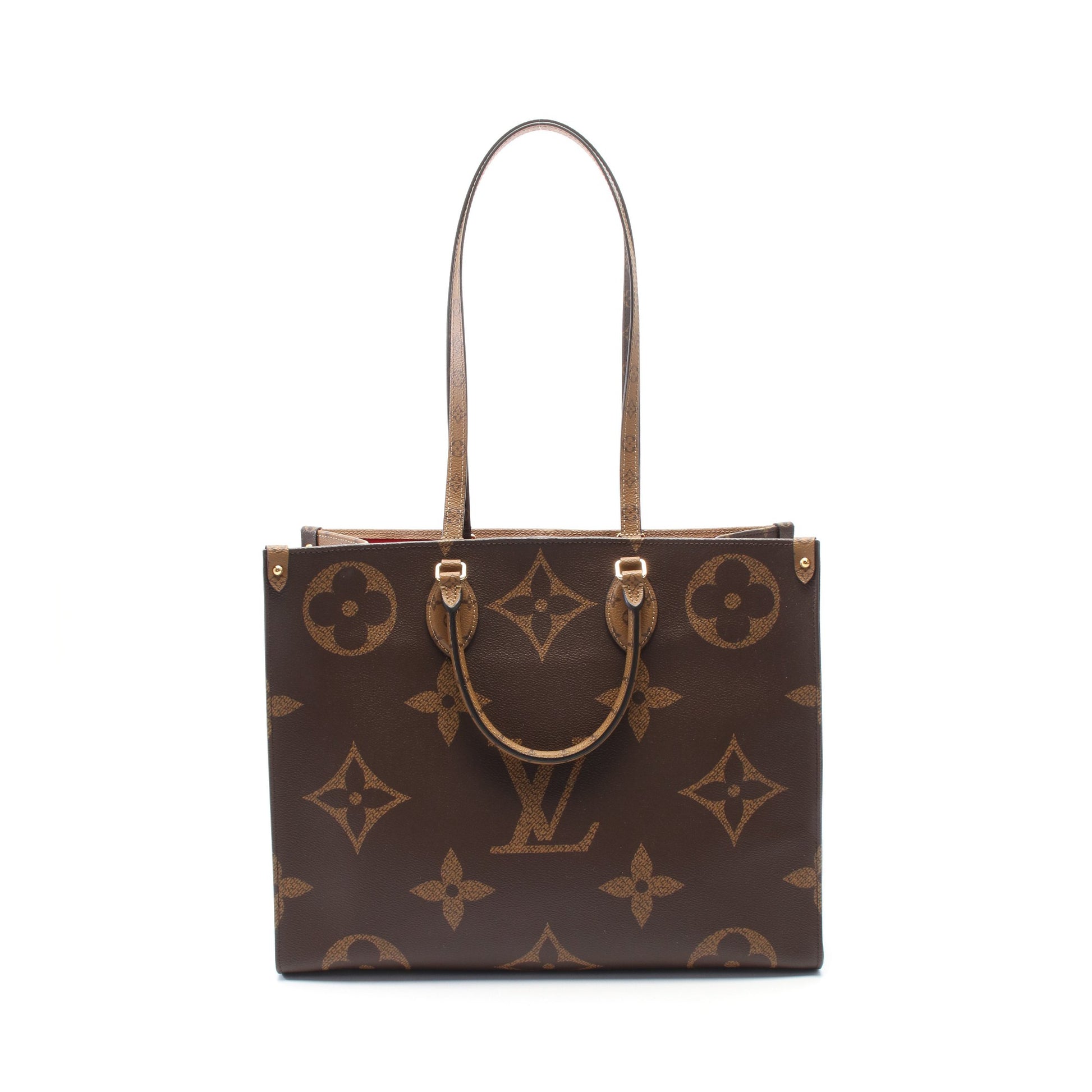 オンザゴーGM モノグラムジャイアント リバース ショルダーバッグ トートバッグ PVC ブラウン ベージュ ルイヴィトン バッグ LOUIS VUITTON