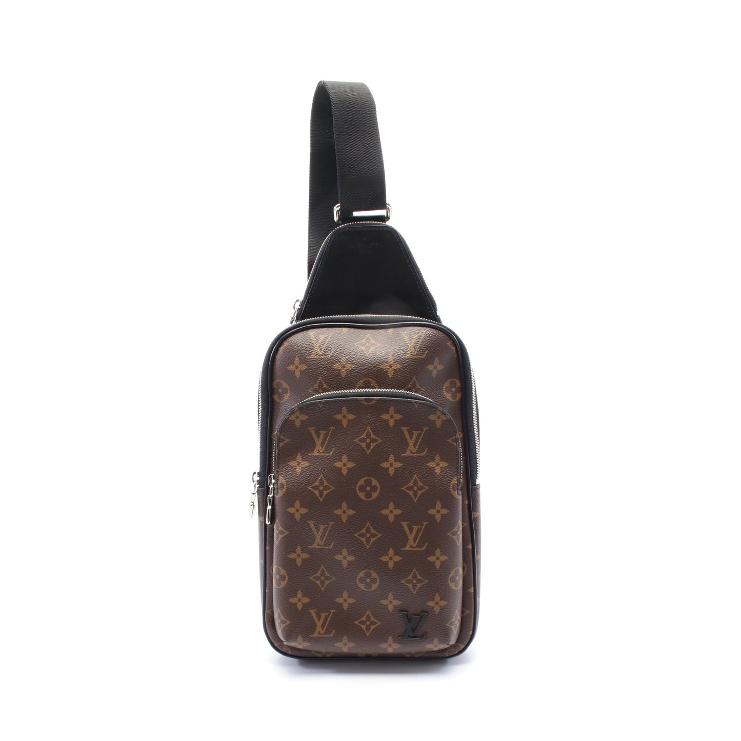 アヴェニュー スリングバッグ モノグラムマカサー ボディバッグ PVC レザー ブラウン ブラック ルイヴィトン バッグ LOUIS VUITTON