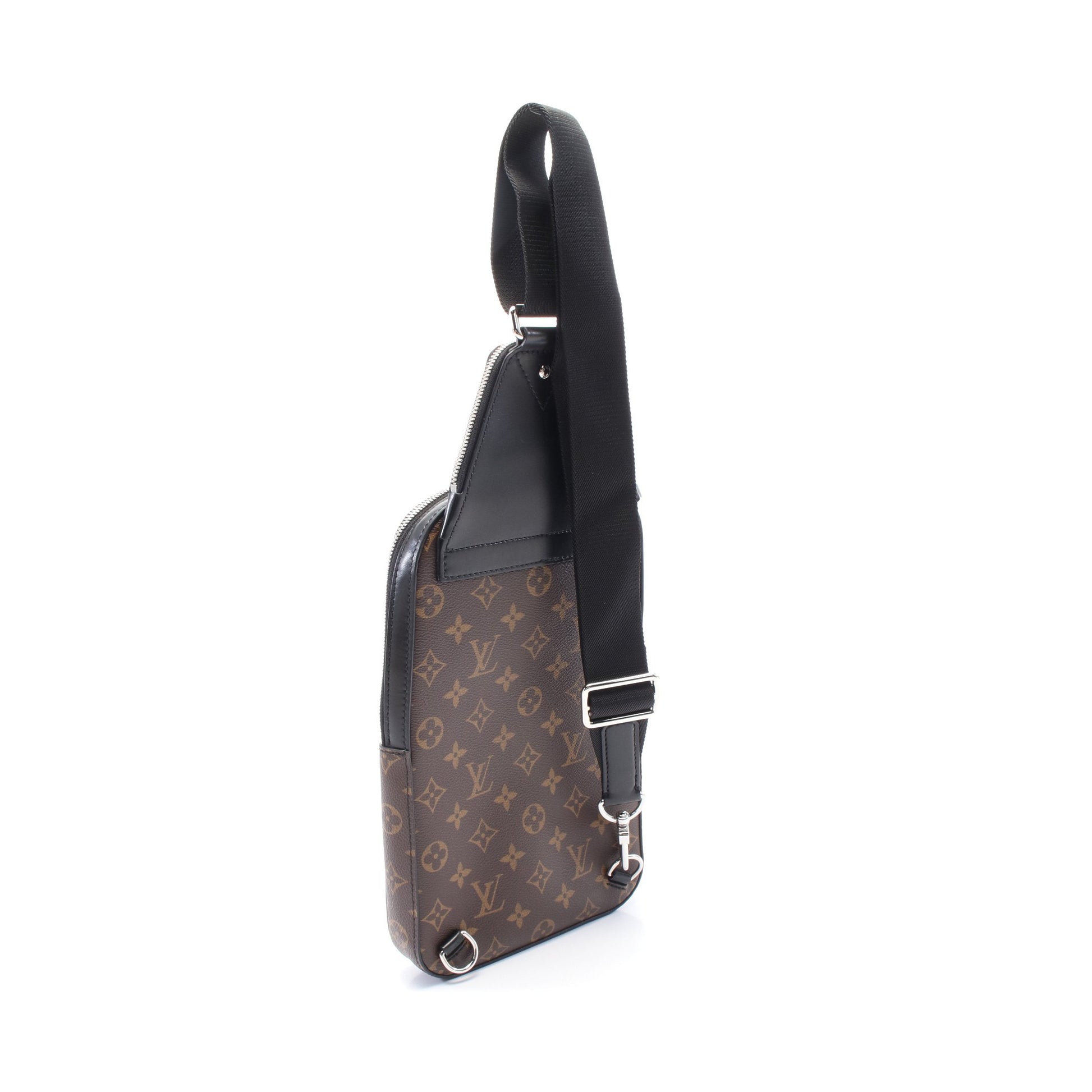 アヴェニュー スリングバッグ モノグラムマカサー ボディバッグ PVC レザー ブラウン ブラック ルイヴィトン バッグ LOUIS VUITTON