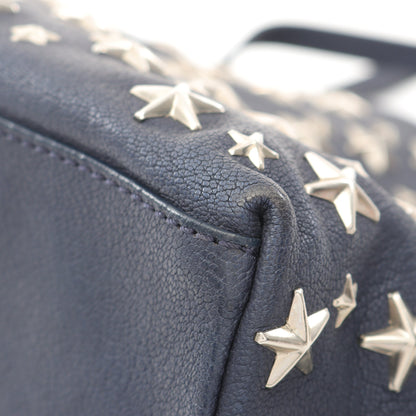 SASHA サシャ S ハンドバッグ トートバッグ レザー ネイビー スター  