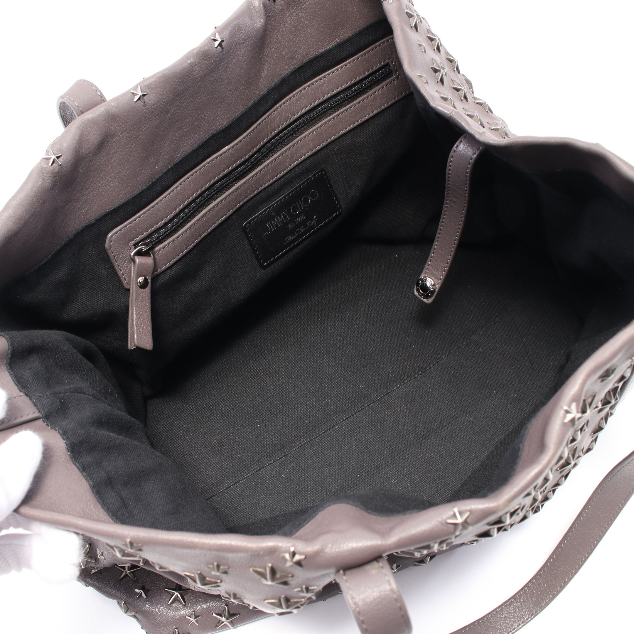 ショルダーバッグ トートバッグ レザー グレー スタースタッズ ジミー