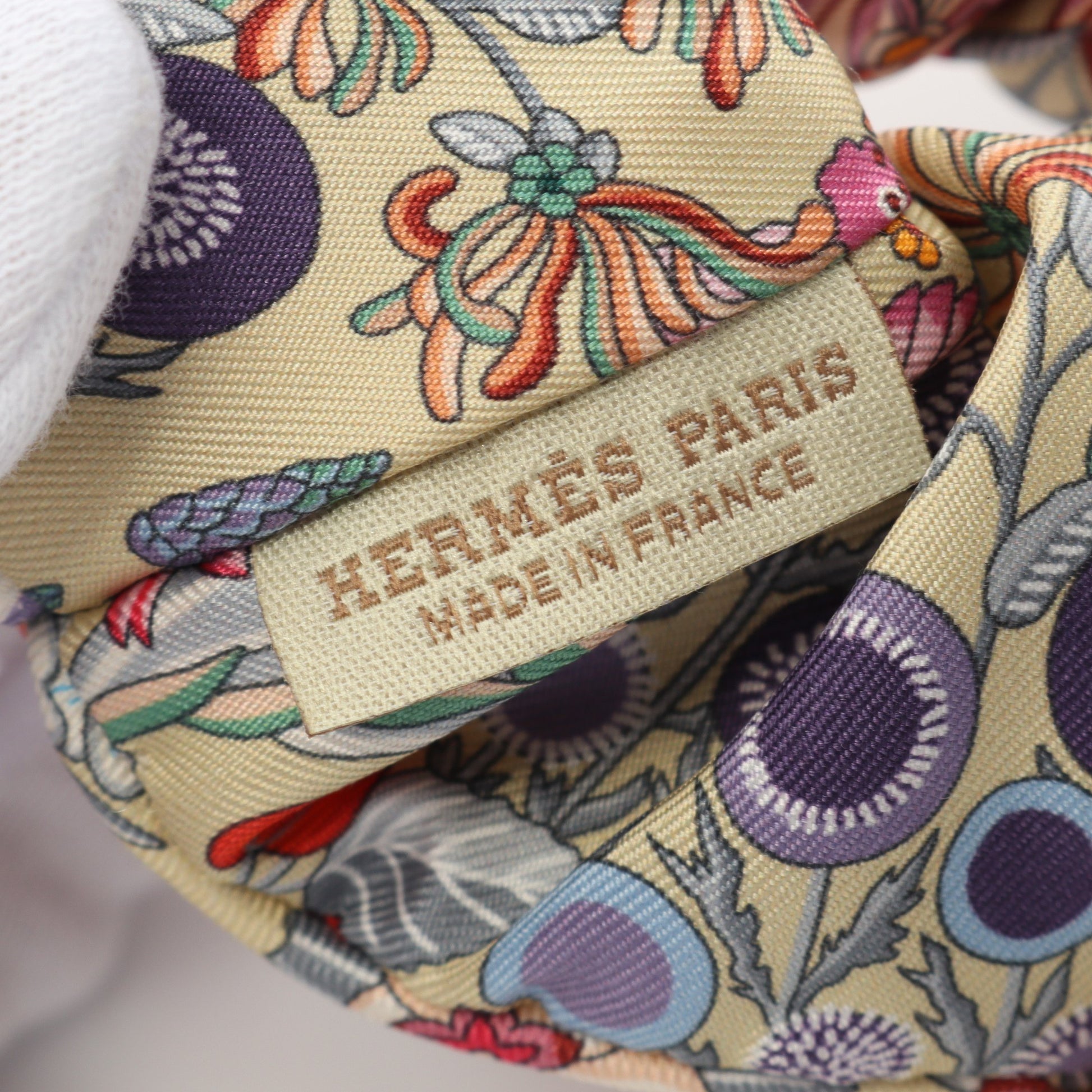 ハーパー アヴァロンステッチ シュシュ ヘアアクセサリー 花柄 シルク ベージュ マルチカラー エルメス アクセサリー HERMES