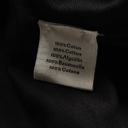 Tシャツ クルーネック ロゴ刺繡 コットン ブラック エルメス トップス HERMES