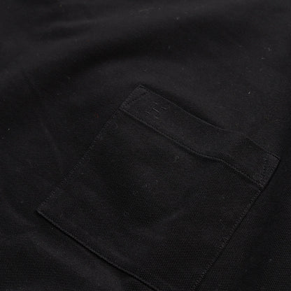 Tシャツ クルーネック ロゴ刺繡 コットン ブラック エルメス トップス HERMES