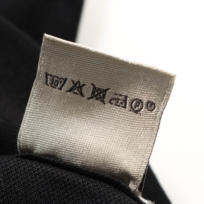 Tシャツ クルーネック ロゴ刺繡 コットン ブラック エルメス トップス HERMES