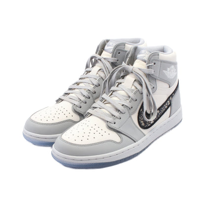 DIOR × NIKE Air Jordan 1 High ハイカットスニーカー レザー キャンバス グレー ホワイト ネイビー ディオール シューズ DIOR