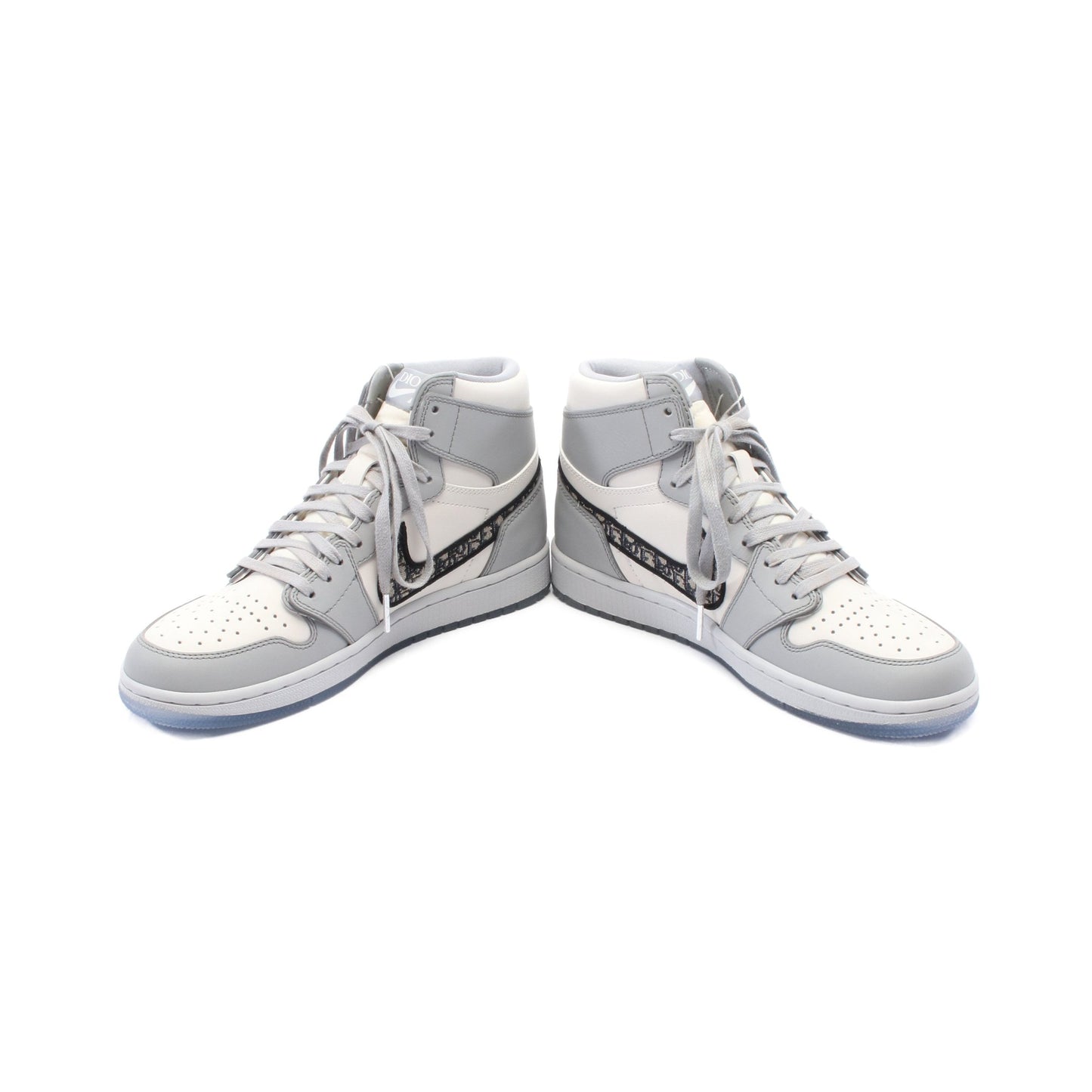 DIOR × NIKE Air Jordan 1 High ハイカットスニーカー レザー キャンバス グレー ホワイト ネイビー ディオール シューズ DIOR