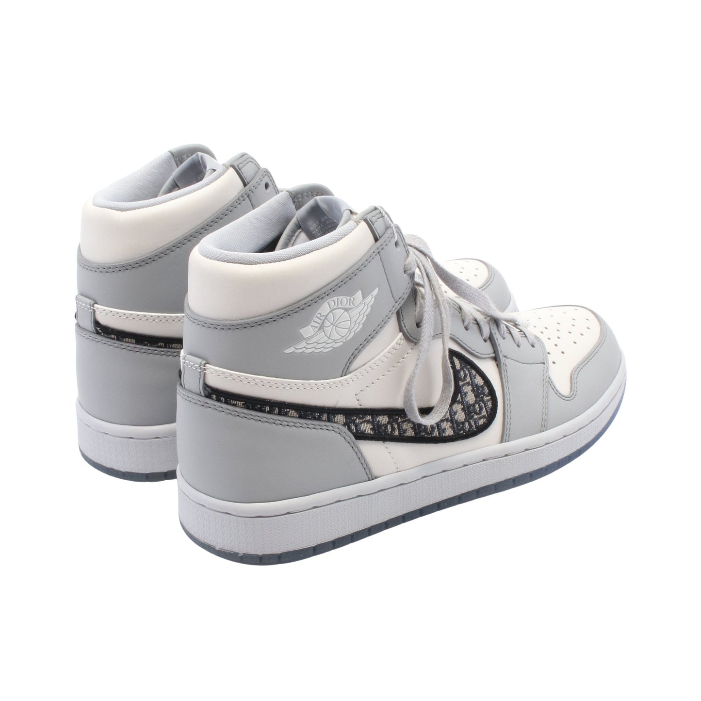 DIOR × NIKE Air Jordan 1 High ハイカットスニーカー レザー キャンバス グレー ホワイト ネイビー ディオール シューズ DIOR